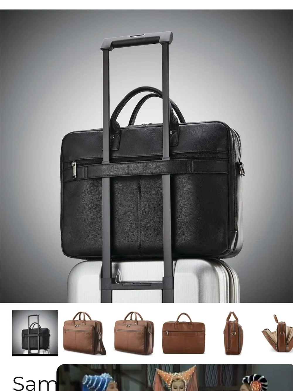 Men's Black Leather Briefcase Bag - Professional Work Laptop Bag